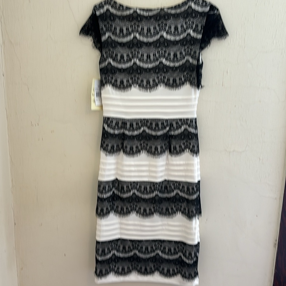 Sangria black & white dress with lace size 6 - Picture 2 of 5
